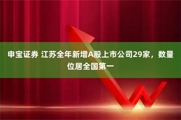 申宝证券 江苏全年新增A股上市公司29家，数量位居全国第一