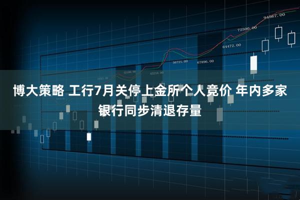 博大策略 工行7月关停上金所个人竞价 年内多家银行同步清退存量